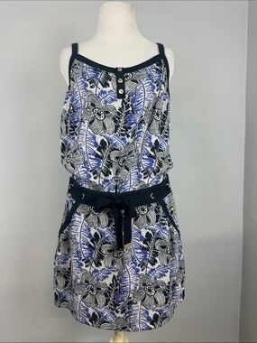 Juicy Couture Floral Drawstring Waist Tank Dress Sz L